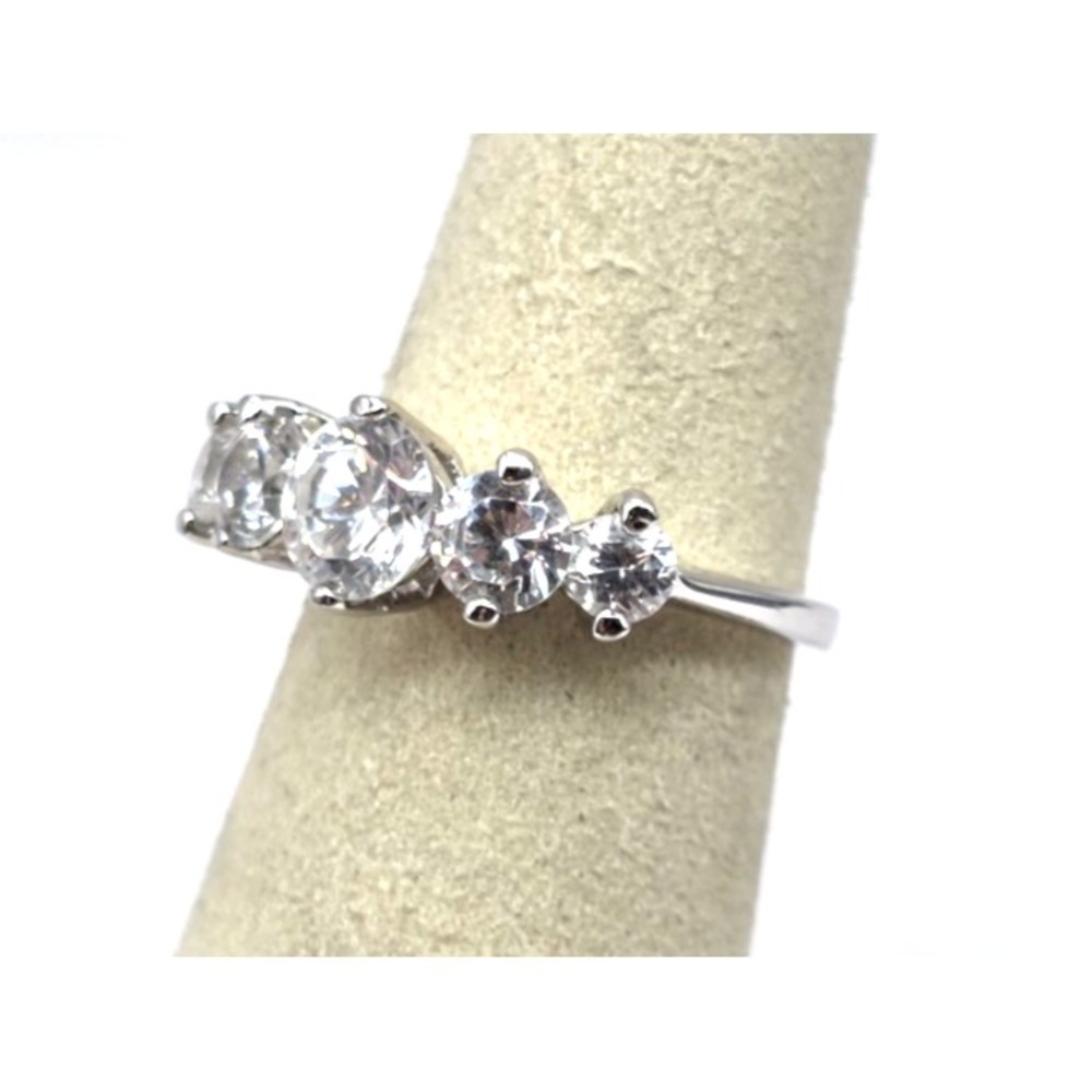 5 Stone 2.125 Ct Round CZ Engagement Anniversary Ring 14K White Gold-Filled...